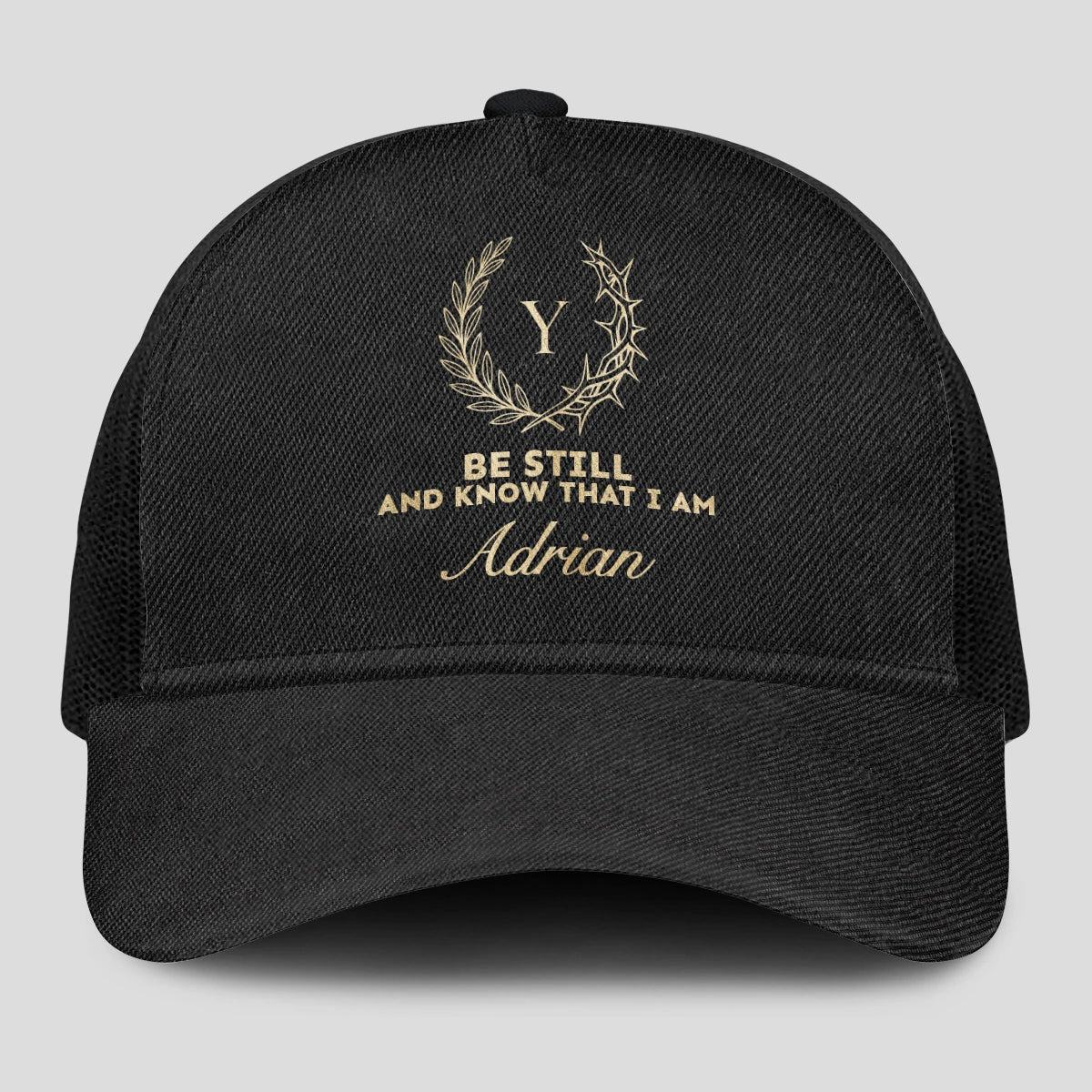 Be Still And Know That I Am Name Black Mesh Cap ADRIAN 13K1 C202PF