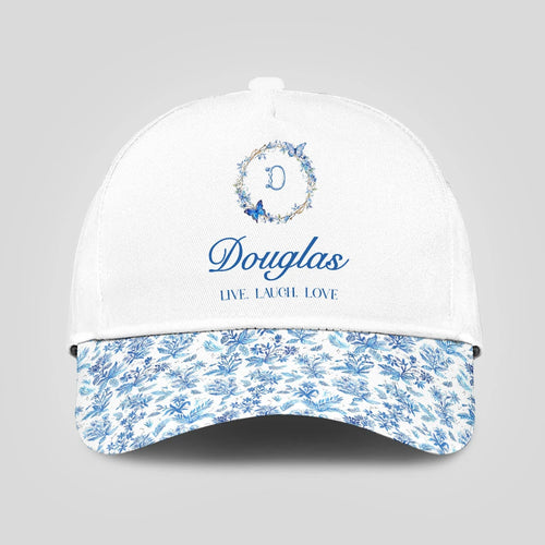 Live Laugh Love Blue Flowers Cap DOUGLAS 13K1 C50PF