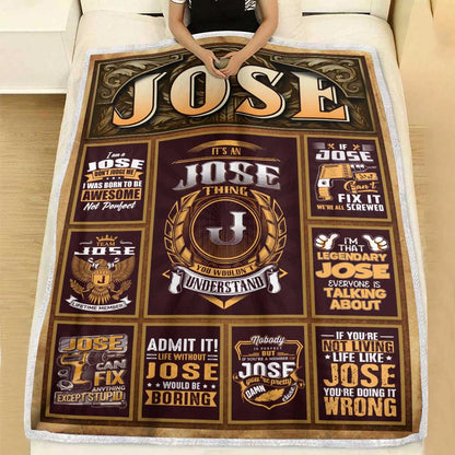 JOSE Personalized Blanket | Custom Name Cozy Throw Gift 13K1-BK4