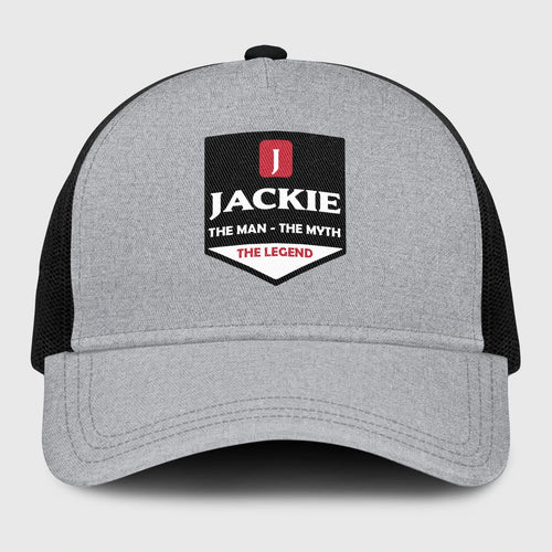 The Man The Myth The Legend Gray Mesh Cap JACKIE 13K1 C189PF