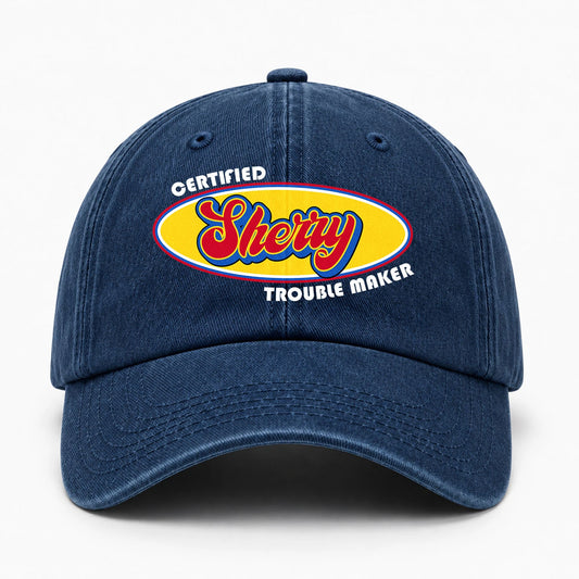 Certified Your Name Trouble Maker Washed Cap SHERRY 13K1 C73PF