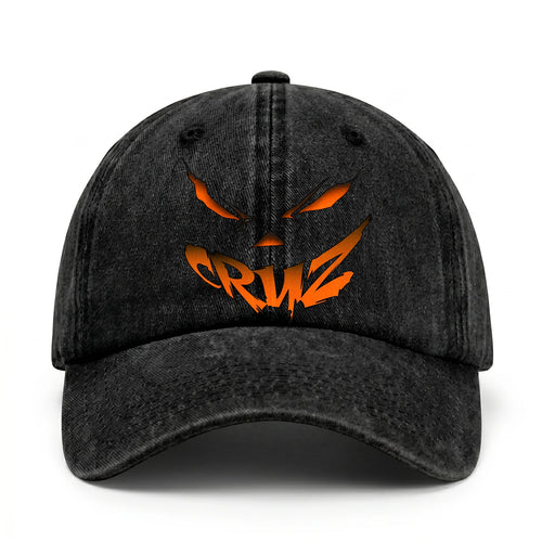 Stay Hungry Pumpkin Chasing Ghosts Funny Washed Cap CRUZ 13K1 C101PF