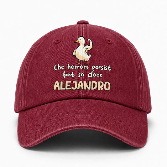 The Horrors Persist But So Does Your Name Funny Goose Burgundy Washed Cap ALEJANDRO 13K1 C126PF