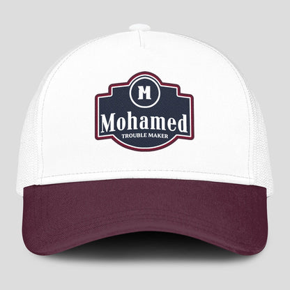 Trouble Maker Burgundy And White Funny Mesh Cap MOHAMED 13K1 C201PF