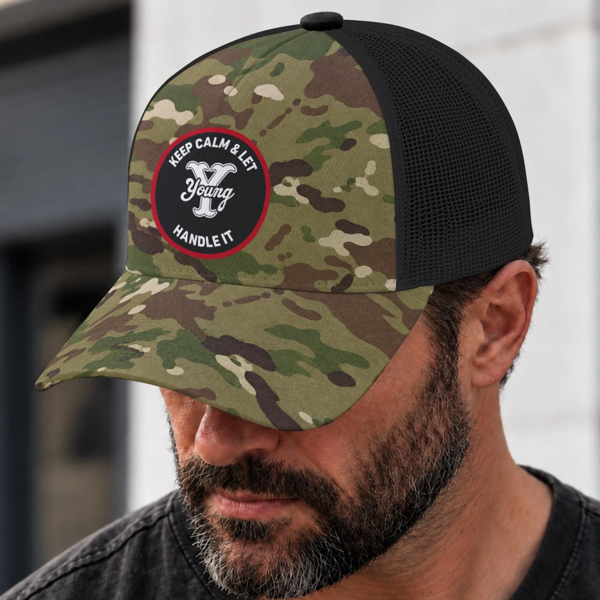 Keep Calm & Let Your Name Handle It Camo Mesh Cap YOUNG 13K1 C209PF