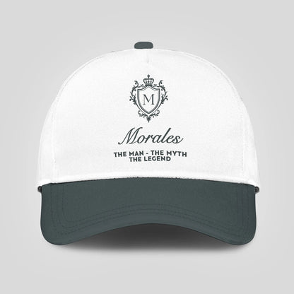 The Man The Myth The Legend Elegant Gray And White Cap MORALES 13K1 C170PF