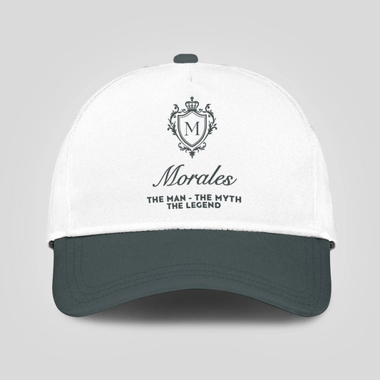 The Man The Myth The Legend Elegant Gray And White Cap MORALES 13K1 C170PF