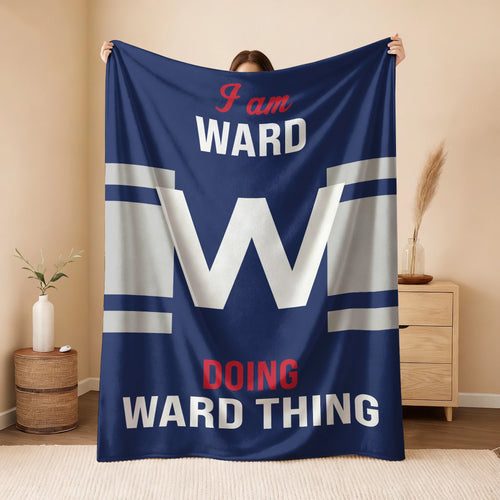 I'm Name Doing Name Things Navy Fleece Blanket WARD 13K1 BK51