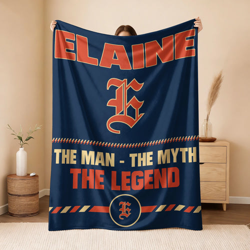 The Man The Myth The Legend Retro Fleece Blanket ELAINE 13K1 BK53