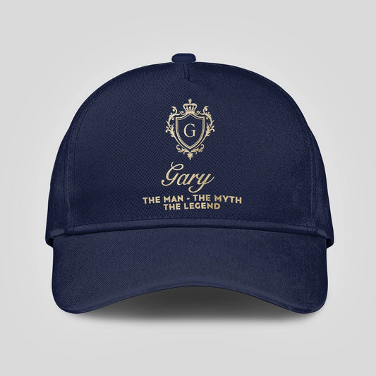 The Man The Myth The Legend Golden Navy Cap GARY 13K1 C138PF