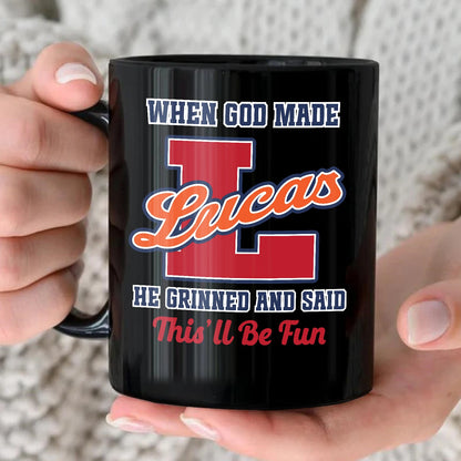 When God Made Your Name Personalized Baseball Mug LUCAS 13K1 MG07