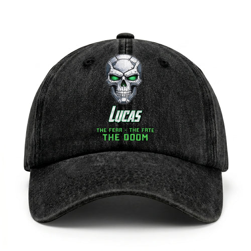 The Fear The Fate The Doom Skull Washed Cap LUCAS 13K1 C99PF
