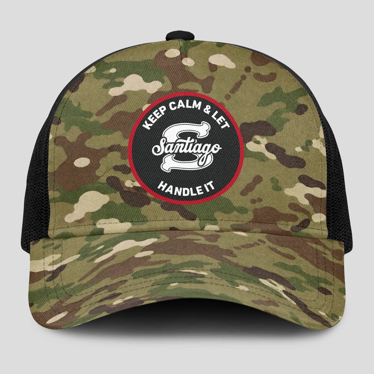 Keep Calm & Let Your Name Handle It Camo Mesh Cap SANTIAGO 13K1 C209PF