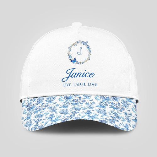Live Laugh Love Blue Flowers Cap JANICE 13K1 C50PF