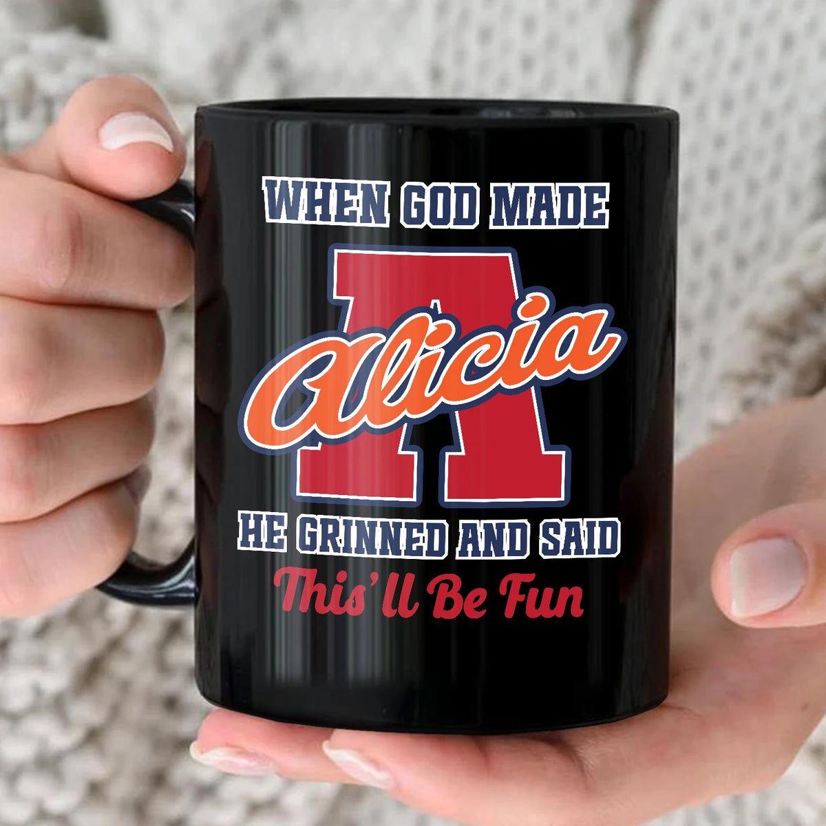 When God Made Your Name Personalized Baseball Mug ALICIA 13K1 MG07