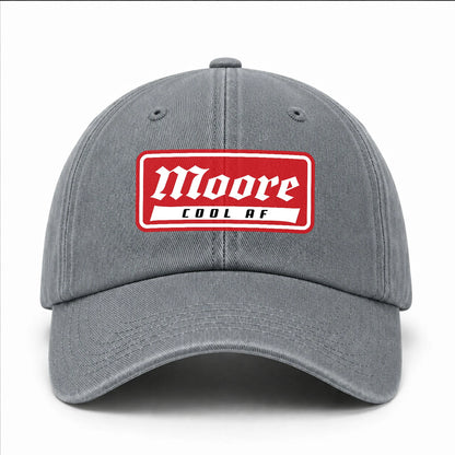 Your Name Cool Af Red Logo Funny Washed Cap MOORE 13K1 C79PF