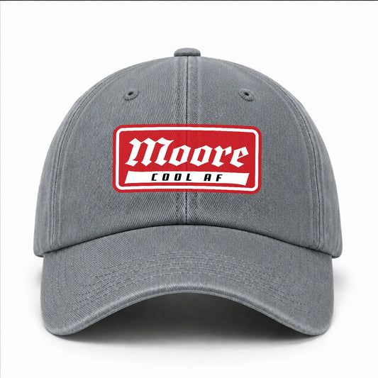 Your Name Cool Af Red Logo Funny Washed Cap MOORE 13K1 C79PF