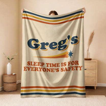 Your Name's Sleep Time Funny Retro Fleece Blanket GREG 13K1 BK67