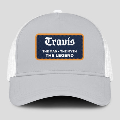 The Man The Myth The Legend Gray Mesh Cap TRAVIS 13K1 C204PF