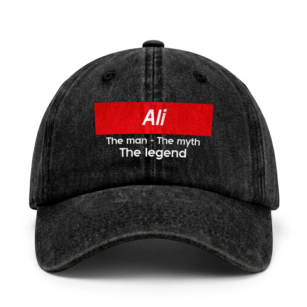 Your Name The Man The Myth The Legend Red Logo Washed Cap ALI 13K1 C130PF