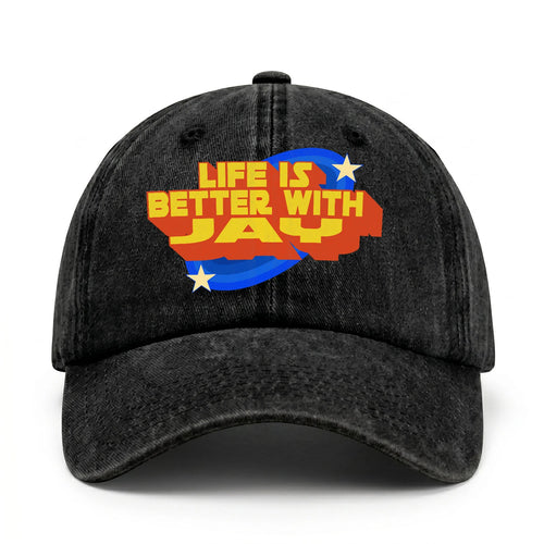 Life Is Better With Your Name Retro Washed Cap JAY 13K1 C62PF