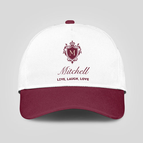 Live Laugh Love Elegant Burgundy And White Cap MITCHELL 13K1 C88PF