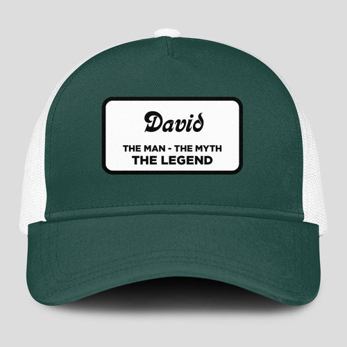 The Man The Myth The Legend Green And White Mesh Cap DAVID 13K1 C198PF