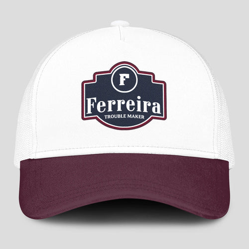Trouble Maker Burgundy And White Funny Mesh Cap FERREIRA 13K1 C201PF