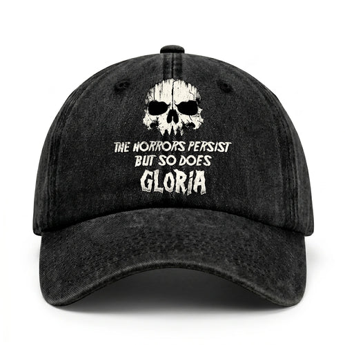 The Horrors Persist But So Does Your Name Cool Skull Washed Cap GLORIA 13K1 C134PF