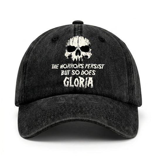The Horrors Persist But So Does Your Name Cool Skull Washed Cap GLORIA 13K1 C134PF
