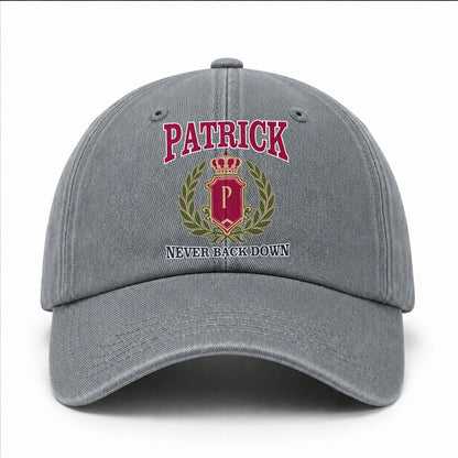 Your Name Never Back Down Royal Washed Cap PATRICK 13K1 C77PF
