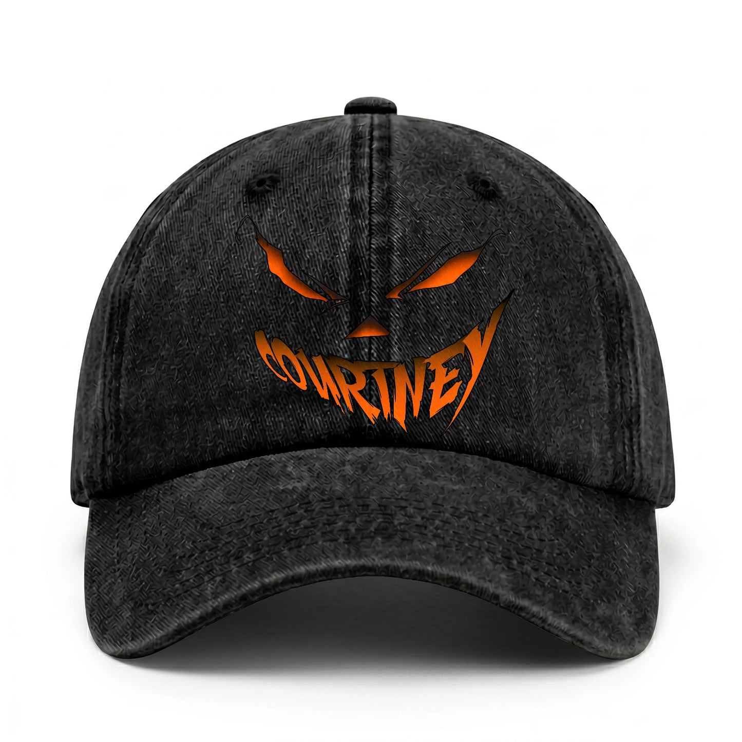 Stay Hungry Pumpkin Chasing Ghosts Funny Washed Cap COURTNEY 13K1 C101PF