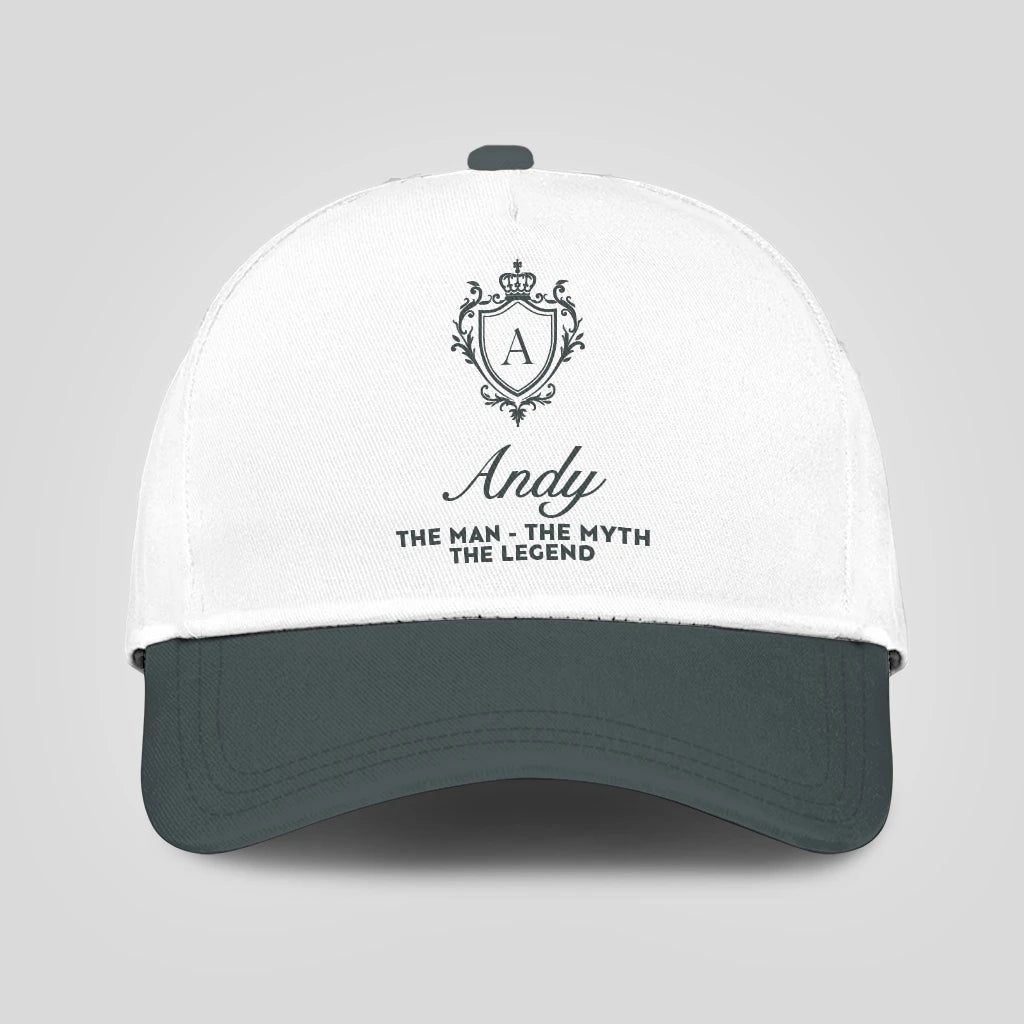 The Man The Myth The Legend Elegant Gray And White Cap ANDY 13K1 C170PF