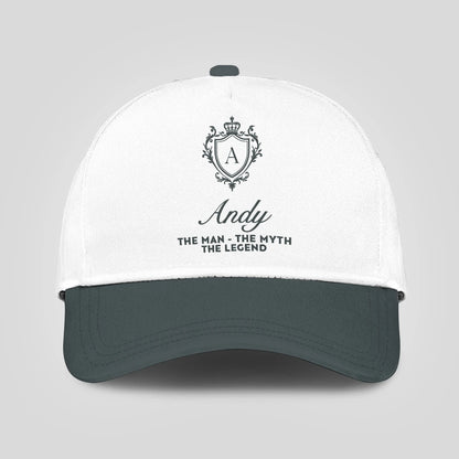 The Man The Myth The Legend Elegant Gray And White Cap ANDY 13K1 C170PF