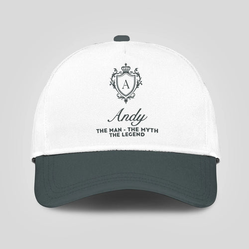 The Man The Myth The Legend Elegant Gray And White Cap ANDY 13K1 C170PF