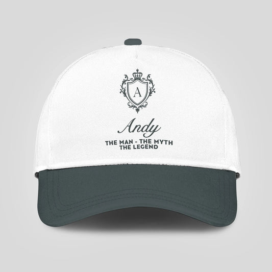 The Man The Myth The Legend Elegant Gray And White Cap ANDY 13K1 C170PF