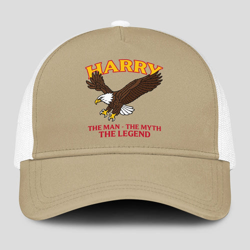 The Man The Myth The Legend Eagle Khaki Mesh Cap HARRY 13K1 C210PF