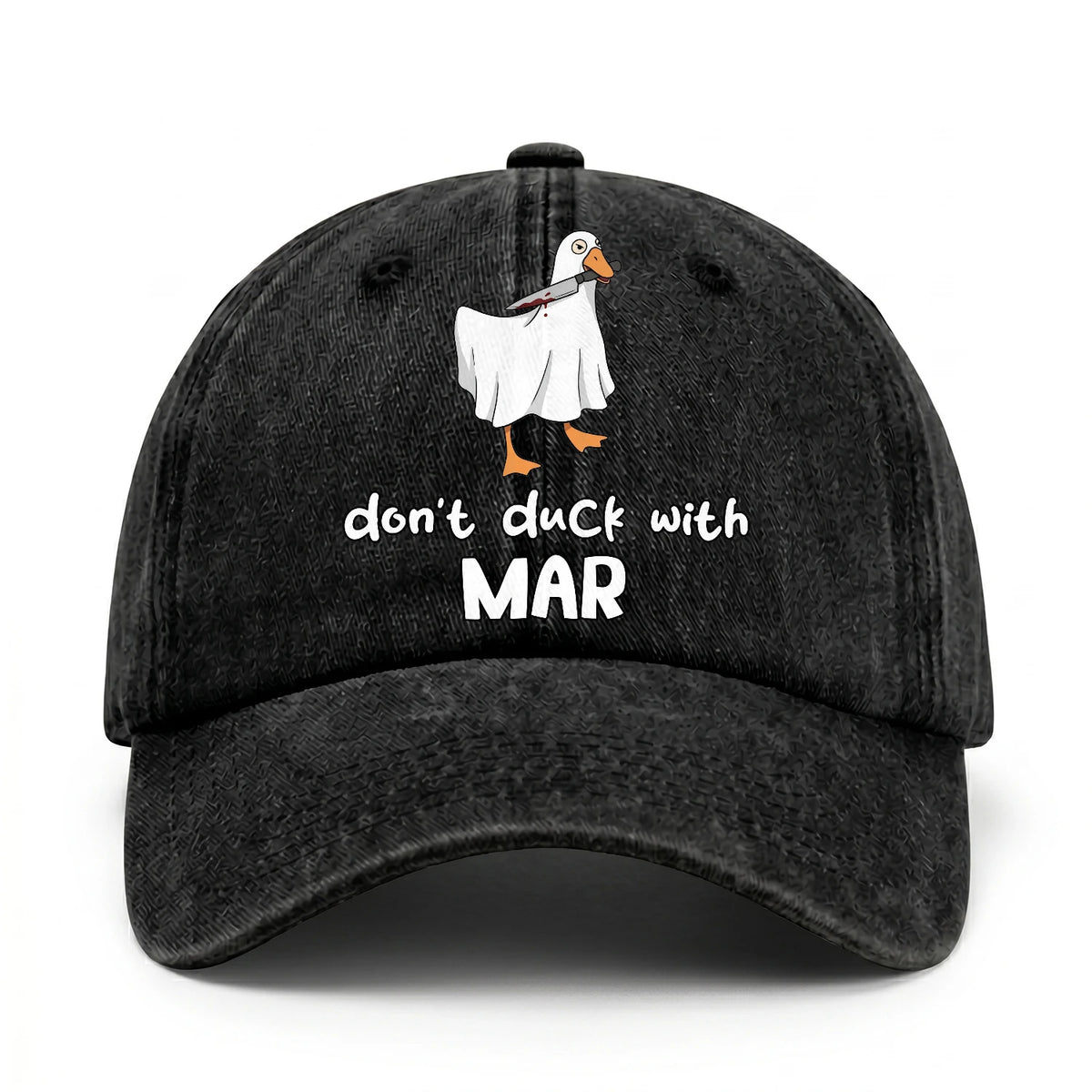 Don't Duck With Your Name Funny Washed Cap MAR 13K1 C129PF