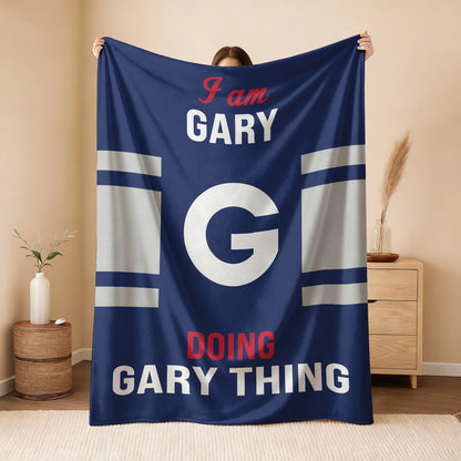 I'm Name Doing Name Things Navy Fleece Blanket GARY 13K1 BK51