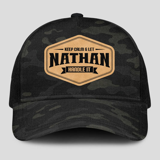 Keep Calm & Let Your Name Handle It Dark Camo Mesh Cap NATHAN 13K1 C195PF