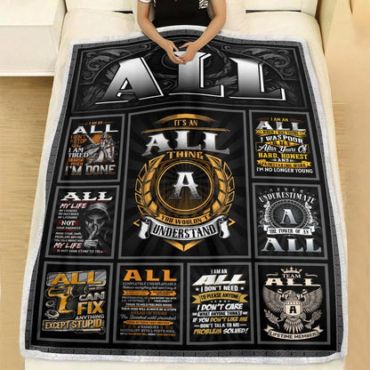 ALL Personalized Blanket | Custom Name Cozy Throw Gift 13K4-BK2