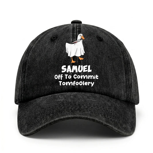 Off To Commit Tomfoolery Funny Goose Washed Cap SAMUEL 13K1 C131PF