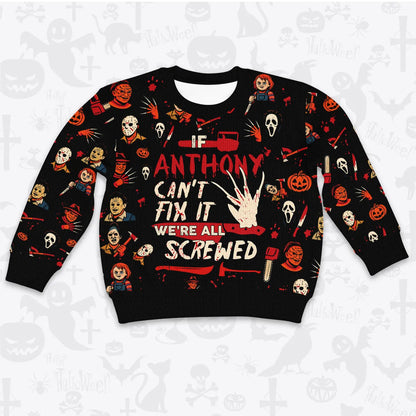 ANTHONY Horror Halloween Pajamas Set Cozy Sweater & Pants Sleepwear 13K1-HL1