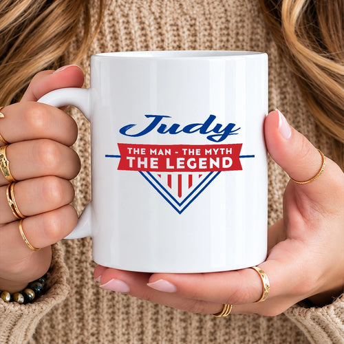 The Man The Myth The Legend Red And Blue Logo Mug JUDY 13K1 MG34