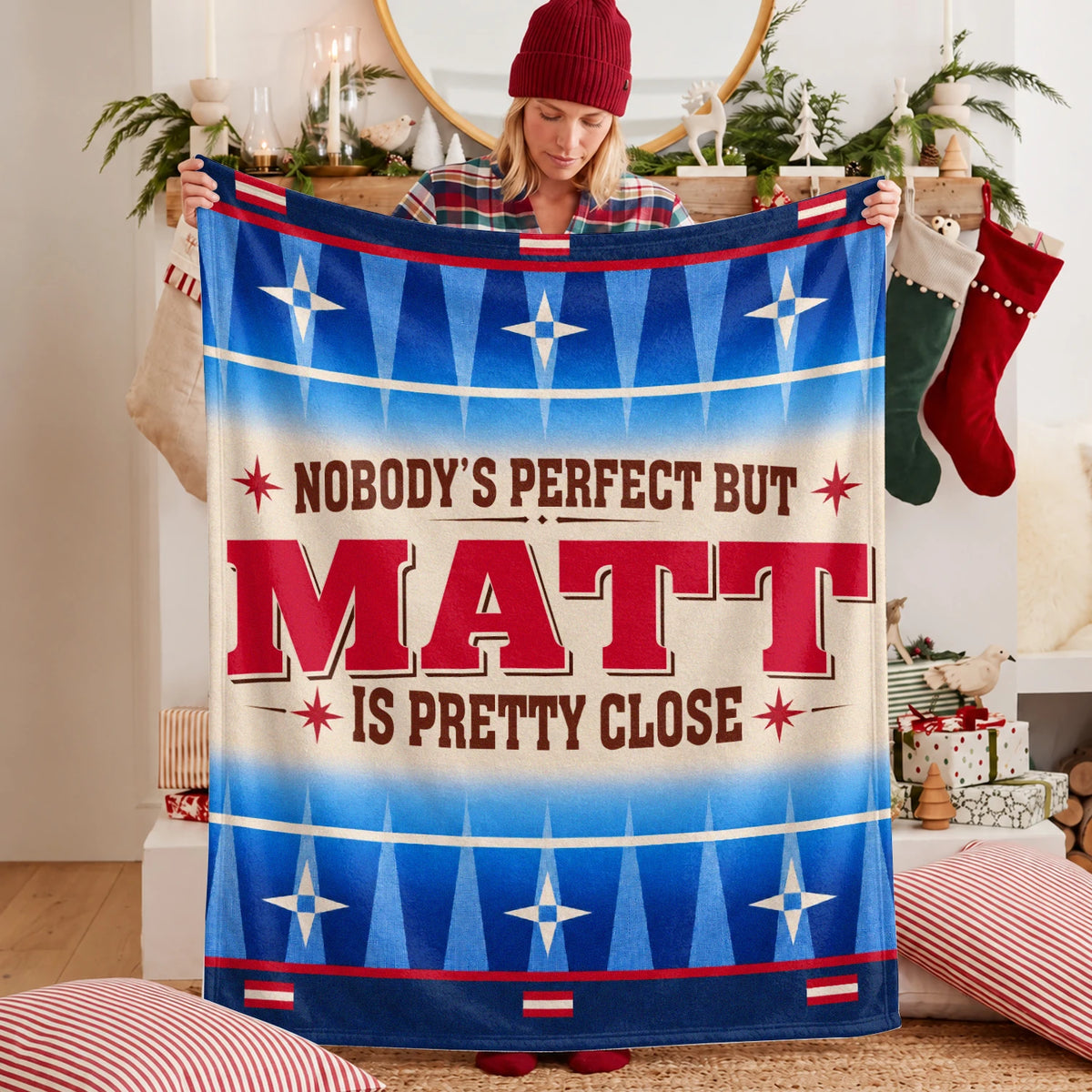 Nobody's Perfect But Your Name Is Close Native American Fleece Blanket MATT 13K1 BK57