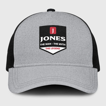 The Man The Myth The Legend Gray Mesh Cap JONES 13K1 C189PF