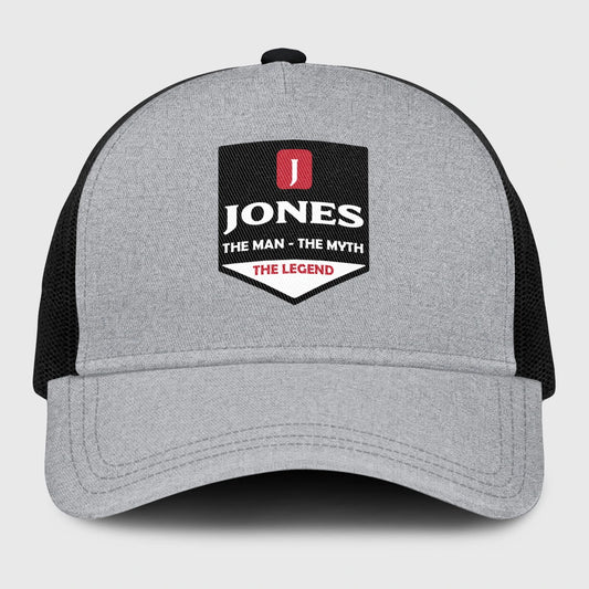 The Man The Myth The Legend Gray Mesh Cap JONES 13K1 C189PF