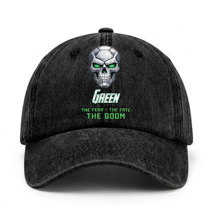 The Fear The Fate The Doom Skull Washed Cap GREEN 13K1 C99PF