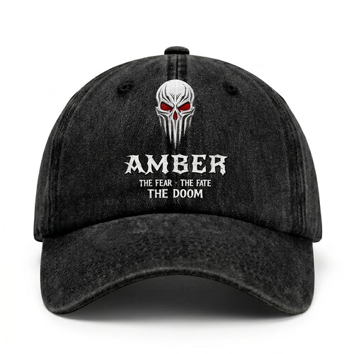 Your Name The Fear The Fate The Doom Skull Washed Cap AMBER 13K1 C98PF