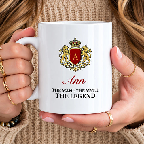 The Man The Myth The Legend Gold Royal Logo Mug ANN 13K1 MG03